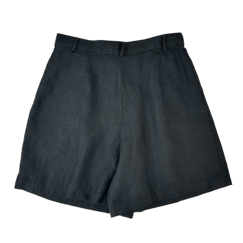 OZMA of California Black Linen High Rise 6" Inseam Shorts sz M - Picture 2 of 6